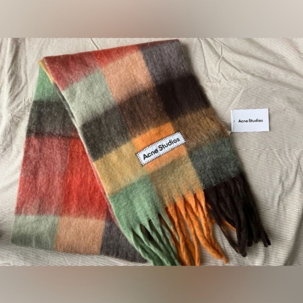 Acne Studios Mohair Check Scarf Muffler